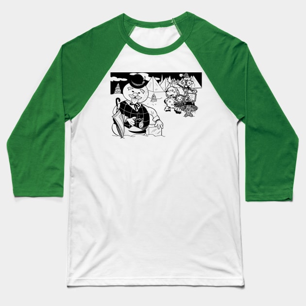 Inktober "Misfit" The Island Baseball T-Shirt by freezethecomedian